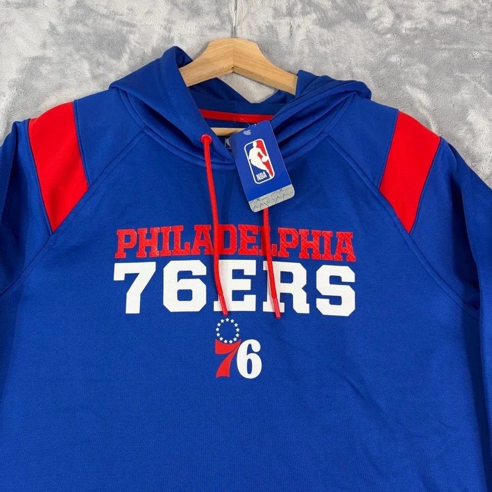 Philadelphia 76ers NBA Hoodie Pullover Sweatshirt Mens Size 2XL Blue NWT